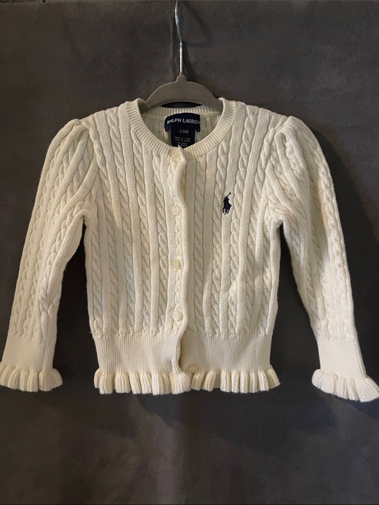 Ralph Lauren Other - Ralph Lauren Cream Cable-Knit Cardigan with Logo